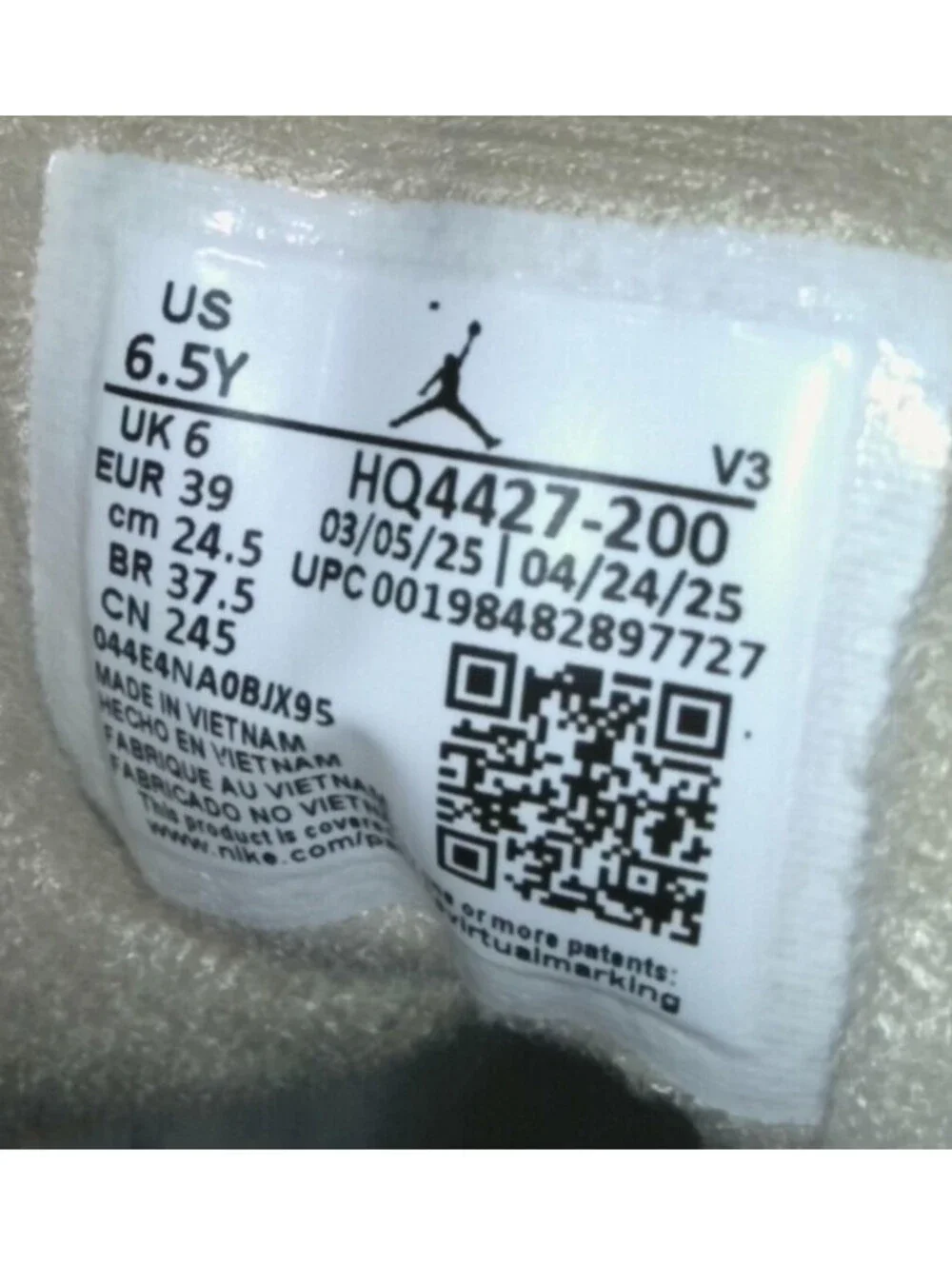 Size 6.5 Youth - Air Jordan MVP 92 (GS) Desert Camo/Fire Red-Mushroom